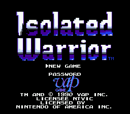 Isolated Warrior title screenshot